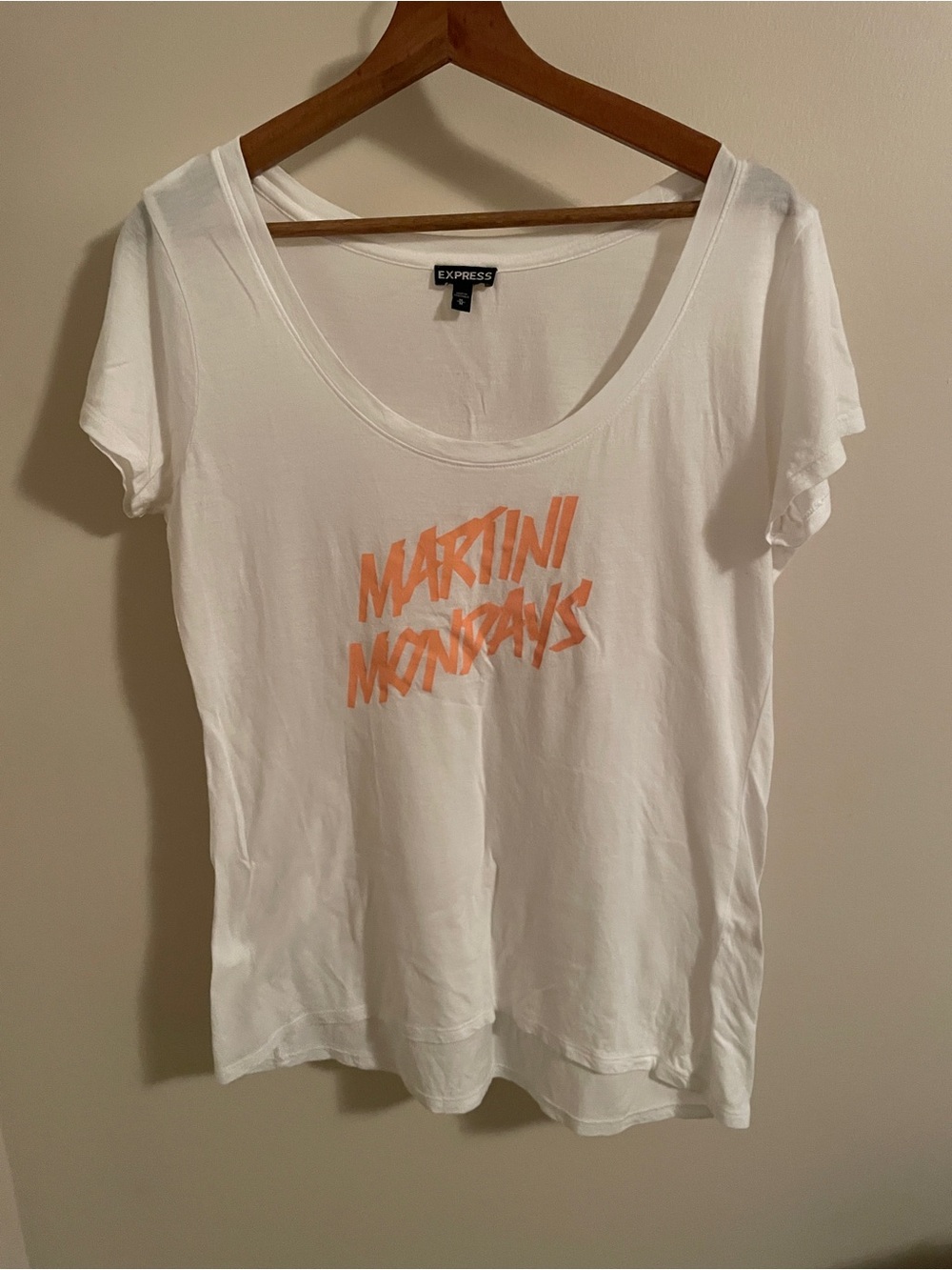 Express White Short-Sleeve 'Martini Mondays' Graphic Tee
